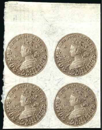 Stamp of Australia » New South Wales 1861-88 5s Coin proof in brown on ungummed paper w