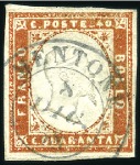 Stamp of Italian States » Sardinia 1859-61, Small mint & used assembly, noted 20c wit