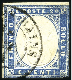 Stamp of Italian States » Sardinia 1859-61, Small mint & used assembly, noted 20c wit