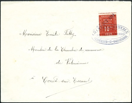 Stamp of France » Guerre 1914 10c vermillon obl. Chambre de Commerce de Val