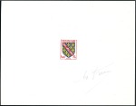 Stamp of France 1955 Blasons, série de 4 épreuves d'artiste signée