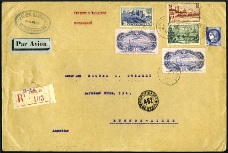 Stamp of France 1936 50F Burelé, deux exemplaires + complément sur