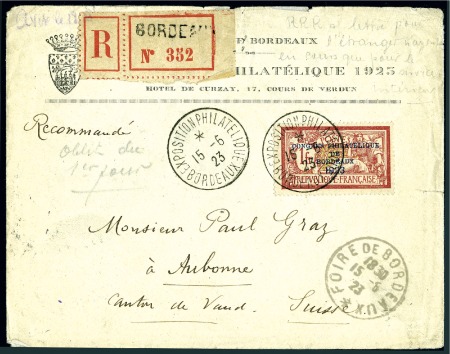 Stamp of France 1923 Congrès de Bordeaux, Enveloppe Premier Jour e