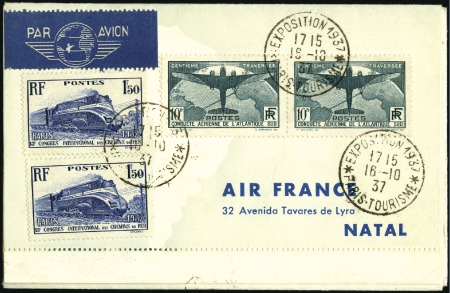 Stamp of France 1936 10F Traversée de l'Atlantique en paire sur vo