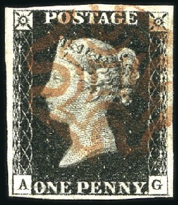 Stamp of Great Britain » 1840 1d Black and 1d Red plates 1a to 11 Plate 6 AG with fine to very good margins, neat re