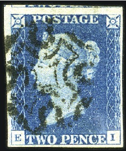 Stamp of Great Britain » 1840 2d Blue (ordered by plate number) Plate 2 EI  with fine to huge margins, black MC, v