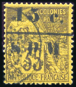 Stamp of Colonies françaises » St. Pierre et Miquelon 1885-91, Groupe de 9 timbres : n°5, 6 avec surch. 