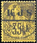 Stamp of Colonies françaises » St. Pierre et Miquelon 1885-91 Deux timbres : un avec surcharge maigre et