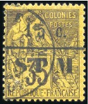 Stamp of Colonies françaises » St. Pierre et Miquelon 1885-91 Deux timbres : un avec surcharge maigre et