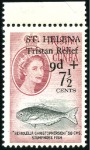 Stamp of St. Helena 1961 Tristan Relief Fund set of four, all with top