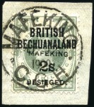 Stamp of South Africa » Mafeking 1900 Set of 16 (excl. SG11d) all tied on small pie