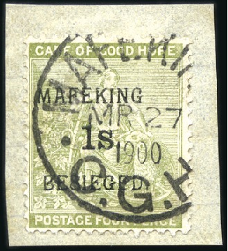 Stamp of South Africa » Mafeking 1900 Set of 16 (excl. SG11d) all tied on small pie