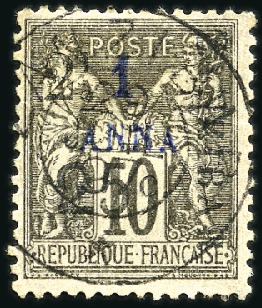 Stamp of Colonies françaises » Zanzibar (Poste française) 1897 2 1/2 et 25 sur 1a sur 10c obl., type VIII, t