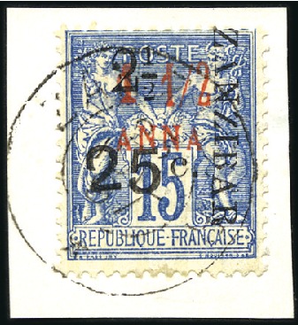 Stamp of Colonies françaises » Zanzibar (Poste française) 1897 2 1/2 et 25 sur 1 1/2a sur 15c obl., type V, 