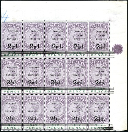 Stamp of Sierra Leone 1897 Surcharge Fiscal 2 1/2d on 6d in top right co