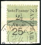 Stamp of Colonies françaises » Zanzibar (Poste française) 1897 Intervalles : sélection de 4 timbres : deux a