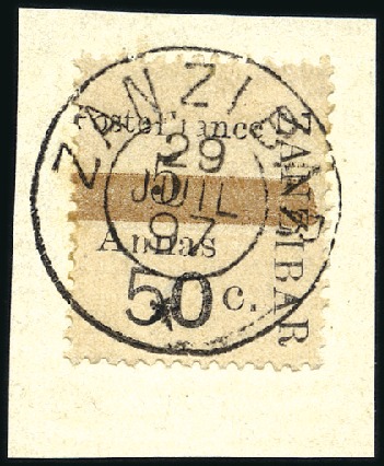 Stamp of Colonies françaises » Zanzibar (Poste française) 1897 Intervalles : n°45, type I, Pos. 5, tirage 20