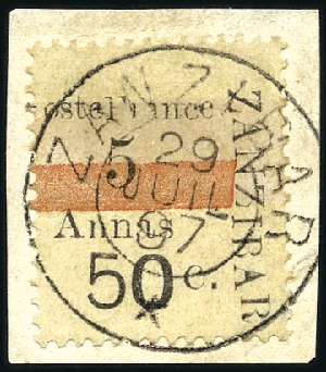 Stamp of Colonies françaises » Zanzibar (Poste française) 1897 Intervalles : n°46, Pos. 5, tirage 20, obl., 