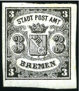 Stamp of German States » Bremen 1855-67 Selection from an old-time Yvert album col