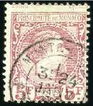Stamp of Colonies françaises » Monaco 1885-1931, Collection sur pages dont 1885 5F obl. 