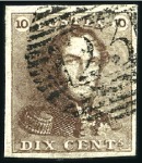 Stamp of Belgium » Belgique. 1849 Epaulettes - Émission 10c Brun et 20c bleu, les deux très bien margés (l