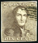 Stamp of Belgium » Belgique. 1849 Epaulettes - Émission 10c Brun et 20c bleu, les deux très bien margés (l