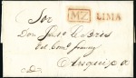 Stamp of Peru » Collections and Large Lots 1820s-1850s PRE-ADHESIVE COVERS, deluxe stockbook 