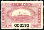 Stamp of Peru » Pacific Steam Navigation Co. Issue Reprints, forgeries and proposed baggage labels, a