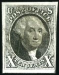 Stamp of United States » 1847 Issue 10c black, three sound examples (clear to good mar