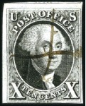 Stamp of United States » 1847 Issue 10c black, three sound examples (clear to good mar