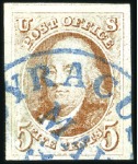 Stamp of United States » 1847 Issue 5c red-brown, three examples showing slightly diff