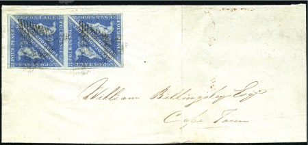 Stamp of South Africa » Cape of Good Hope 1853 4d Deep blue on slightly blued paper in block