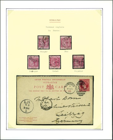 Stamp of Gibraltar 1886-94, Small selection on two exhibition pages s