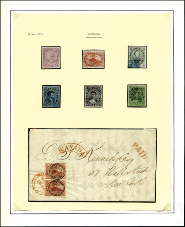 Stamp of Canada 1851-57, Used selection on three exhibition pages 