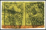 Stamp of Turkey » Tughra Issue » 1863-65 2nd Printing: Wide Spaced, Thin Paper 20pa black on yellow & Postage Due 20pa black on r