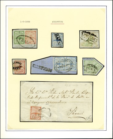 Stamp of Large Lots and Collections 1853-94, LATIN AMERICA: Mint & used selection neat