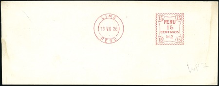 Stamp of Peru » Collections and Large Lots METER POSTAGE, 1926 (15c mint wrapper) to 1977 (mo