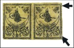 Stamp of Turkey » Tughra Issue » 1863-65 3rd Printing: Thick Paper 20pa black on yellow, attractive study neatly moun