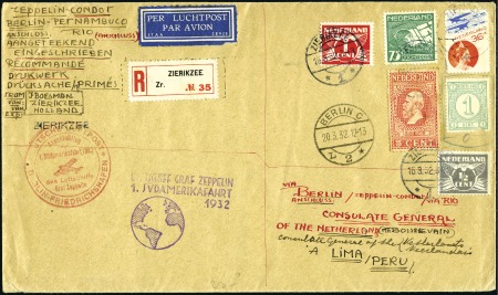 Stamp of Peru » Collections and Large Lots 1931-41 German Airmail covers to Peru, 2 with GB f