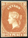 Stamp of Ceylon 1857-64 Mint & used accumulation of the imperf. is