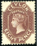 Stamp of Ceylon 1861-1900 Mint & used accumulation of the QV perf.