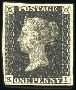 Stamp of Great Britain » 1840 1d Black and 1d Red plates 1a to 11 Plate 3 KI with fine to large margins, unused with