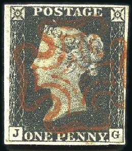 Stamp of Great Britain » 1840 1d Black and 1d Red plates 1a to 11 Plate 2 JG with fine to very good margins, crisp r
