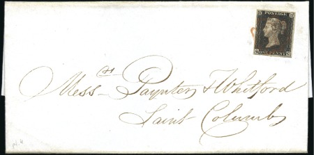 Stamp of Great Britain » 1840 1d Black and 1d Red plates 1a to 11 Plate 4 QC with good even margins, tied to 1840 (O