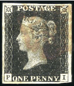 Stamp of Great Britain » 1840 1d Black and 1d Red plates 1a to 11 Plate 10 PI with fine to very good margins, red MC