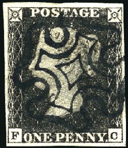 Stamp of Great Britain » 1840 1d Black and 1d Red plates 1a to 11 Plate 7 FC with fine to very good margins, crisp b