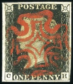 Stamp of Great Britain » 1840 1d Black and 1d Red plates 1a to 11 Plate 9 CH with fine to very good margins, vivid a