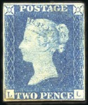 Stamp of Great Britain » 1840 2d Blue (ordered by plate number) Group of 2d blues, incl. unused example (repaired)
