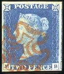 Stamp of Great Britain » 1840 2d Blue (ordered by plate number) Group of 2d blues, incl. unused example (repaired)