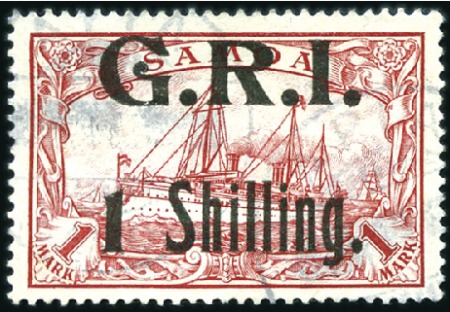 Stamp of Germany » German Colonies » Samoa » German Colonies Samoa British Occupation 1914 German Colonial Issue "1 Schilling" on 1m car
